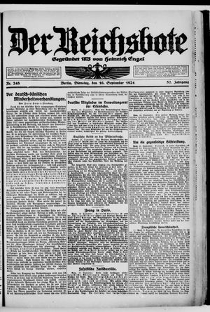 Der Reichsbote vom 16.09.1924