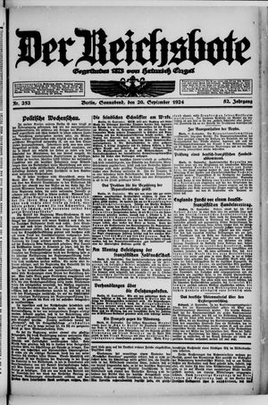 Der Reichsbote vom 20.09.1924