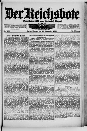 Der Reichsbote on Sep 22, 1924
