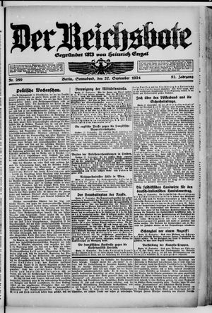 Der Reichsbote vom 27.09.1924