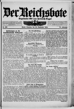 Der Reichsbote vom 28.09.1924