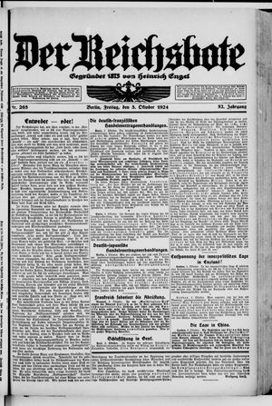 Der Reichsbote on Oct 3, 1924