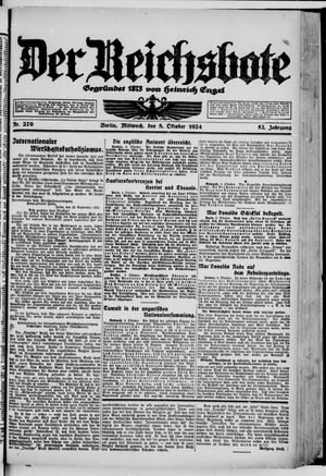 Der Reichsbote vom 08.10.1924