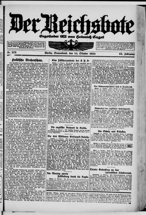 Der Reichsbote vom 11.10.1924