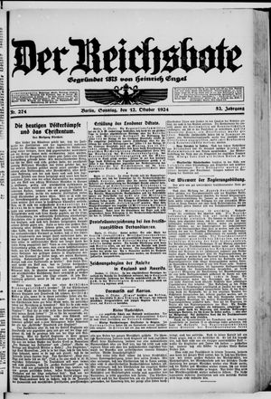 Der Reichsbote vom 12.10.1924