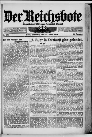 Der Reichsbote on Oct 16, 1924