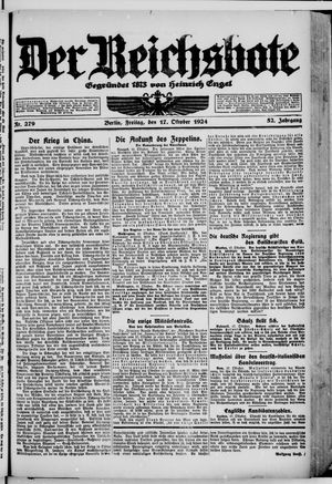 Der Reichsbote vom 17.10.1924