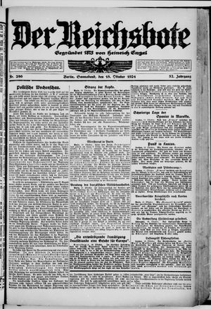 Der Reichsbote vom 18.10.1924