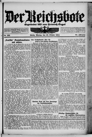 Der Reichsbote vom 20.10.1924
