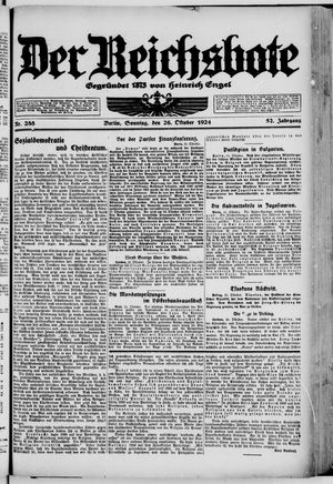 Der Reichsbote vom 26.10.1924