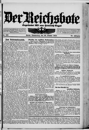 Der Reichsbote vom 30.10.1924