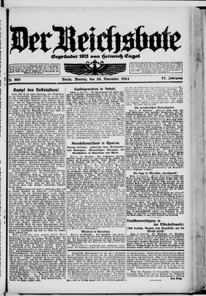 Der Reichsbote vom 10.11.1924