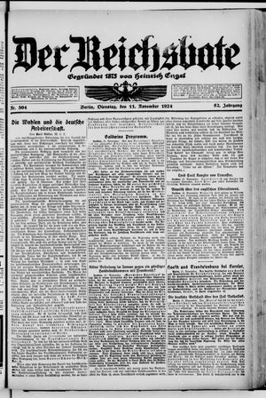 Der Reichsbote vom 11.11.1924