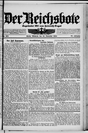 Der Reichsbote vom 12.11.1924