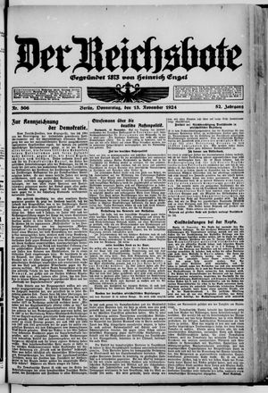 Der Reichsbote vom 13.11.1924