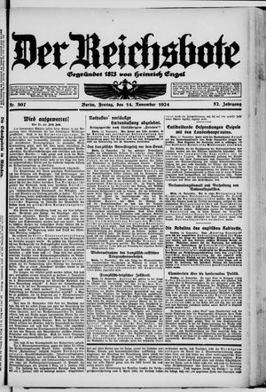 Der Reichsbote vom 14.11.1924