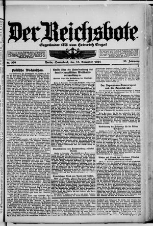 Der Reichsbote on Nov 15, 1924
