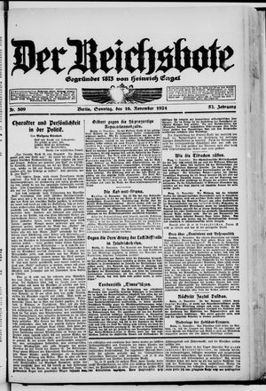 Der Reichsbote vom 16.11.1924