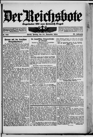 Der Reichsbote vom 21.11.1924