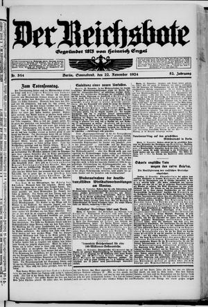 Der Reichsbote vom 22.11.1924