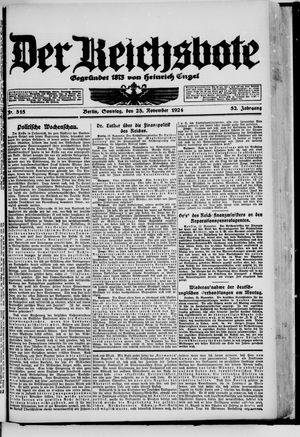 Der Reichsbote vom 23.11.1924