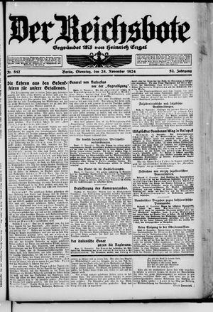 Der Reichsbote vom 25.11.1924