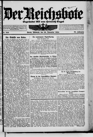 Der Reichsbote on Nov 26, 1924