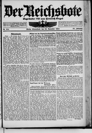 Der Reichsbote vom 29.11.1924