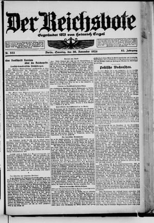 Der Reichsbote vom 30.11.1924
