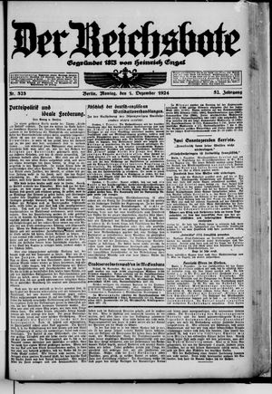 Der Reichsbote vom 01.12.1924