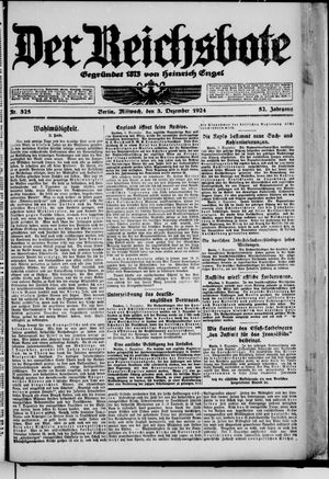 Der Reichsbote vom 03.12.1924