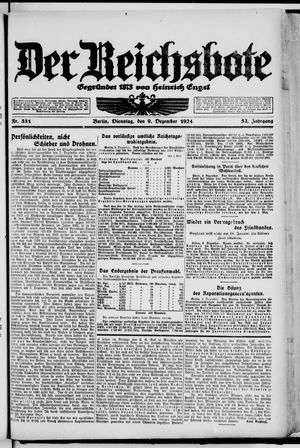 Der Reichsbote on Dec 9, 1924