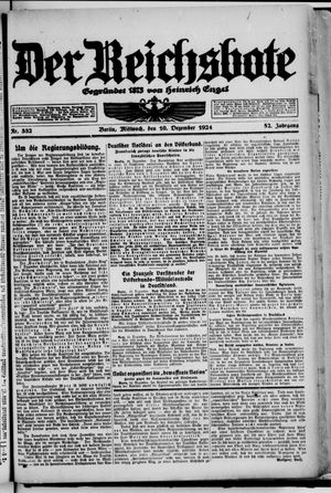 Der Reichsbote on Dec 10, 1924