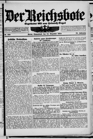 Der Reichsbote vom 13.12.1924