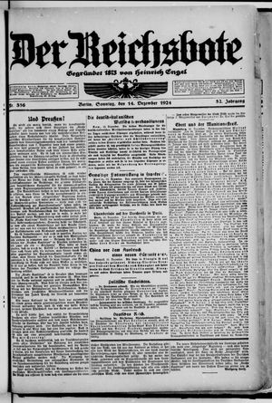 Der Reichsbote vom 14.12.1924