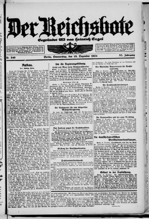Der Reichsbote vom 18.12.1924