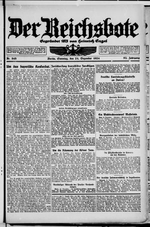 Der Reichsbote vom 21.12.1924