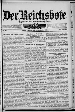 Der Reichsbote vom 23.12.1924