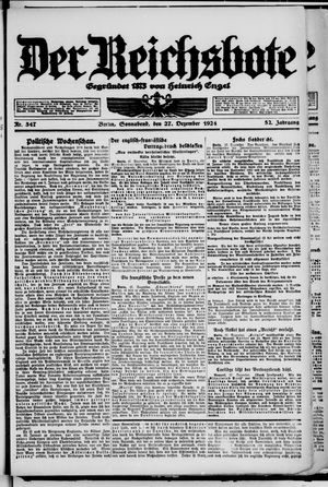 Der Reichsbote vom 27.12.1924