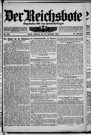 Der Reichsbote vom 28.12.1924