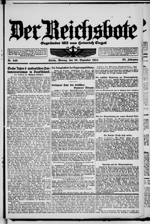 Der Reichsbote vom 29.12.1924