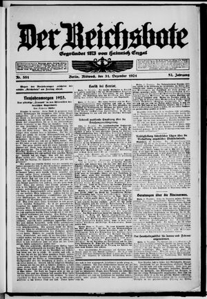 Der Reichsbote vom 31.12.1924