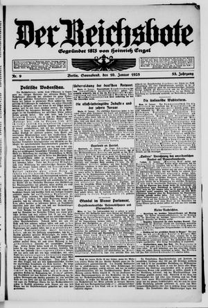 Der Reichsbote on Jan 10, 1925