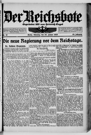 Der Reichsbote on Jan 20, 1925