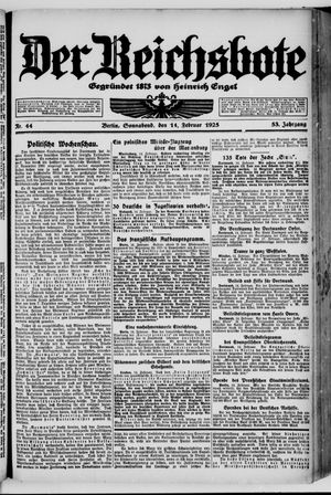 Der Reichsbote vom 14.02.1925
