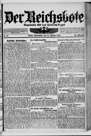 Der Reichsbote on Feb 21, 1925