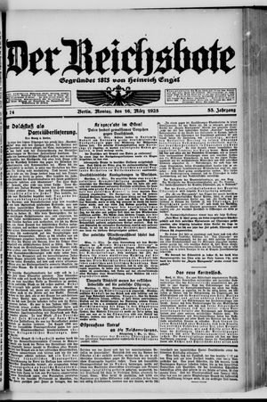 Der Reichsbote on Mar 16, 1925