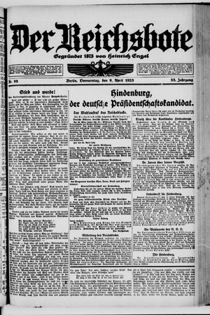 Der Reichsbote vom 09.04.1925