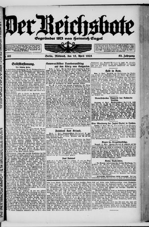 Der Reichsbote vom 15.04.1925