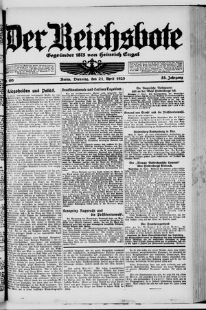 Der Reichsbote vom 21.04.1925
